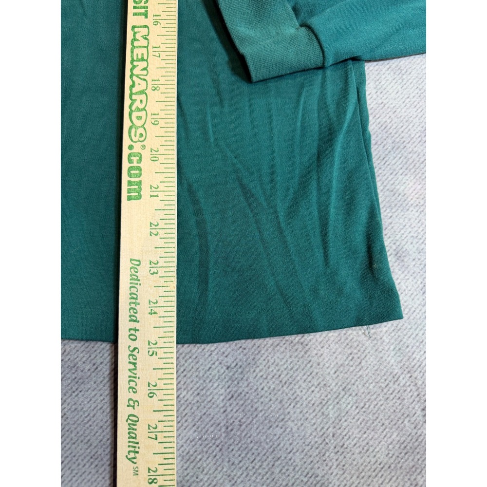Vintage Wrangler Mens Forest Green Long Sleeve Turtleneck Shirt Made in USA L - Picture 6 of 6